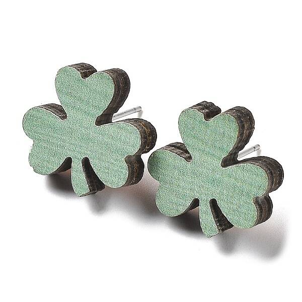 Printing Wood Stud Earrings for Women
