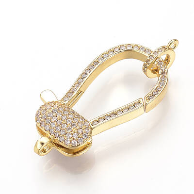 Brass Micro Pave Cubic Zirconia Lobster Claw Clasps