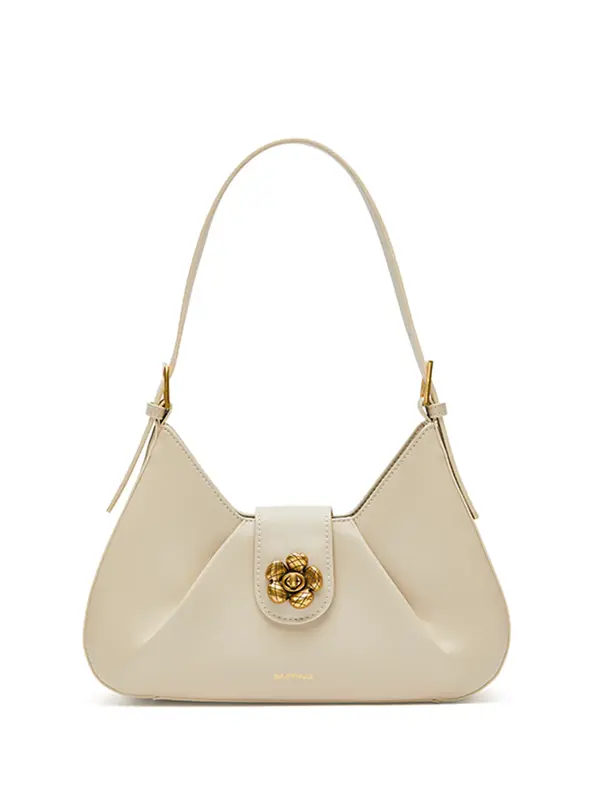 Smting leather baguette bag