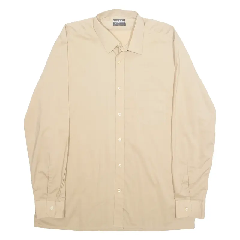 FAMILY FASHION Womens Shirt Beige Collared Long Sleeve XL