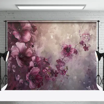 Abstract Purple Oil Painting Floral Fine Art Backdrop