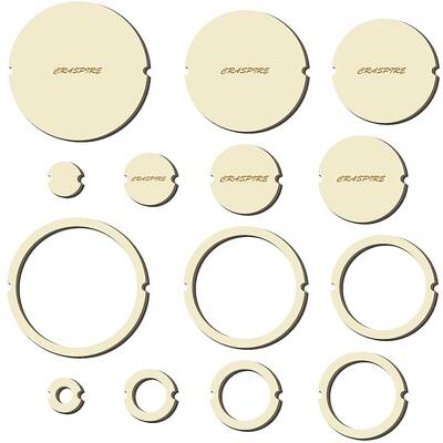 14Pcs 14 Style Wood Hoop Rings Macrame for DIY Craft Making