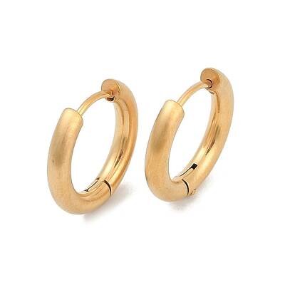 Ion Plating(IP) Frosted 304 Stainless Steel Huggie Hoop Earrings for Women