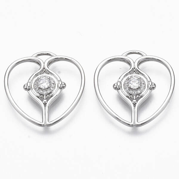 Brass Micro Pave Cubic Zirconia Pendants