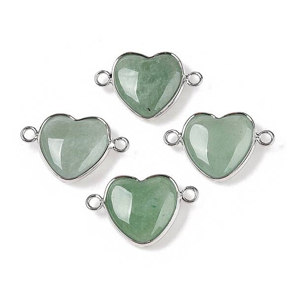 Natural Green Aventurine Love Heart Pendants