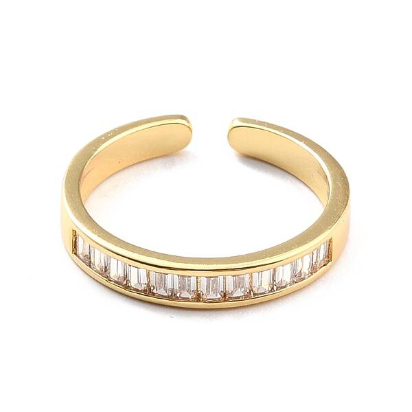 Clear Cubic Zirconia Open Cuff Ring for Women