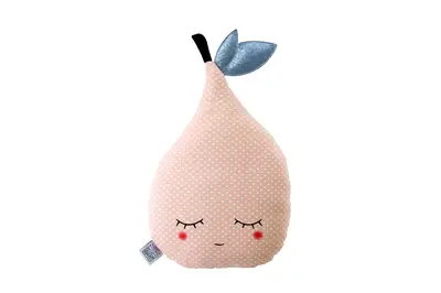 Coral Polka Dot Pear Pillow