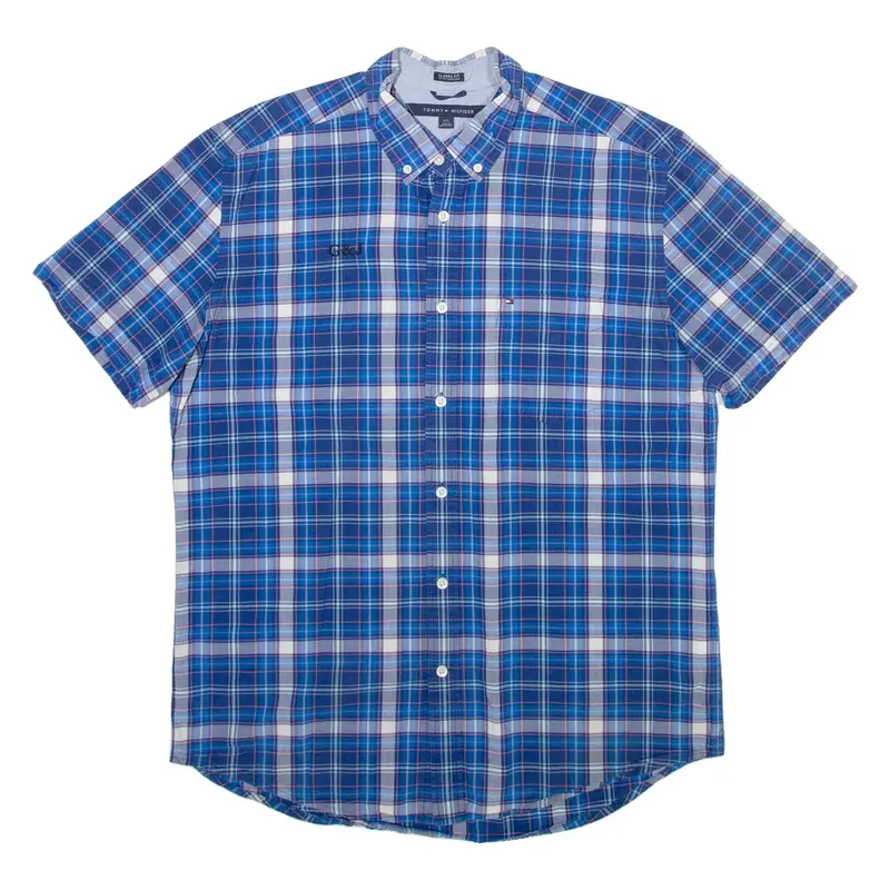 TOMMY HILFIGER Mens Shirt Blue Check L