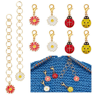 Locking Stitch Markers and Beaded Link Knitting Row Counter Chains