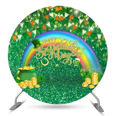 Aperturee Coins Hat Rainbow St Patricks Day Round Backdrop | Backdrop Sunflower Party Decorations | Wall Backdrop For Party |...