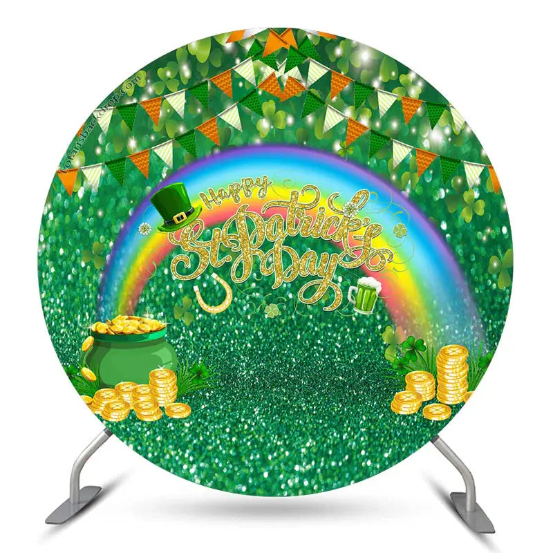 Aperturee Coins Hat Rainbow St Patricks Day Round Backdrop | Backdrop Sunflower Party Decorations | Wall Backdrop For Party |...