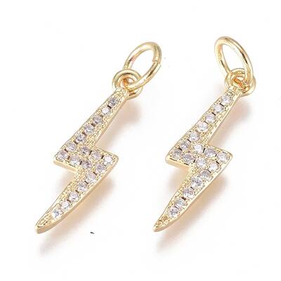 Brass Micro Pave Cubic Zirconia Pendants