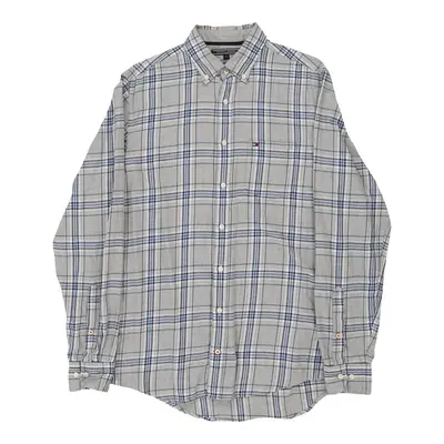 Tommy Hilfiger Checked Shirt - Small Grey Cotton