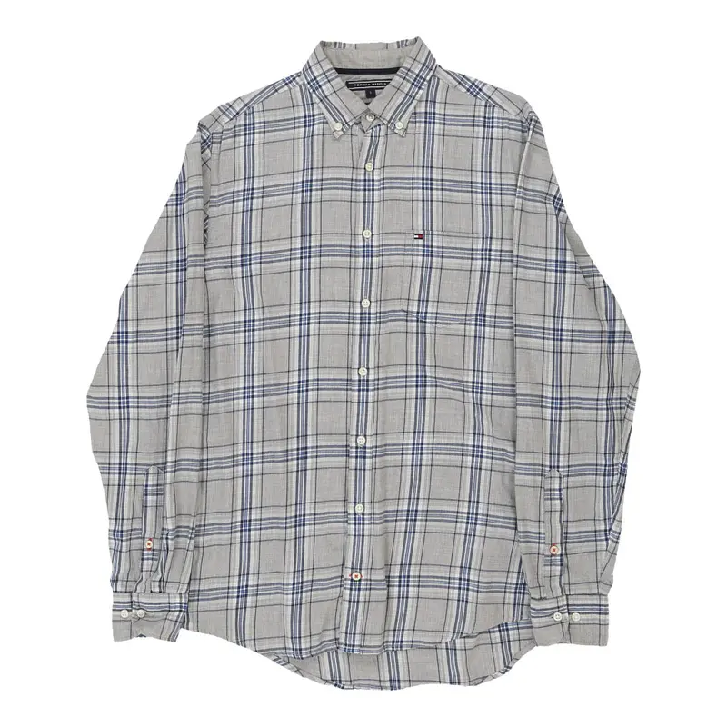 Tommy Hilfiger Checked Shirt - Small Grey Cotton