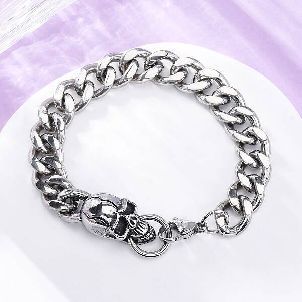 201 Stainless Steel Curb Chain Bracelets