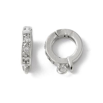 Brass Micro Pave Cubic Zirconia Pendants Bails