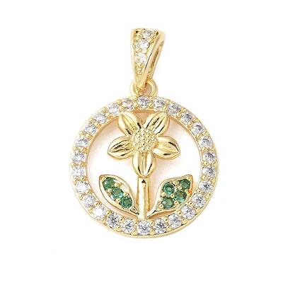 Brass Micro Pave Cubic Zirconia Pendants