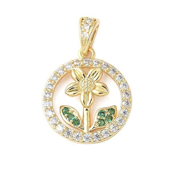 Brass Micro Pave Cubic Zirconia Pendants