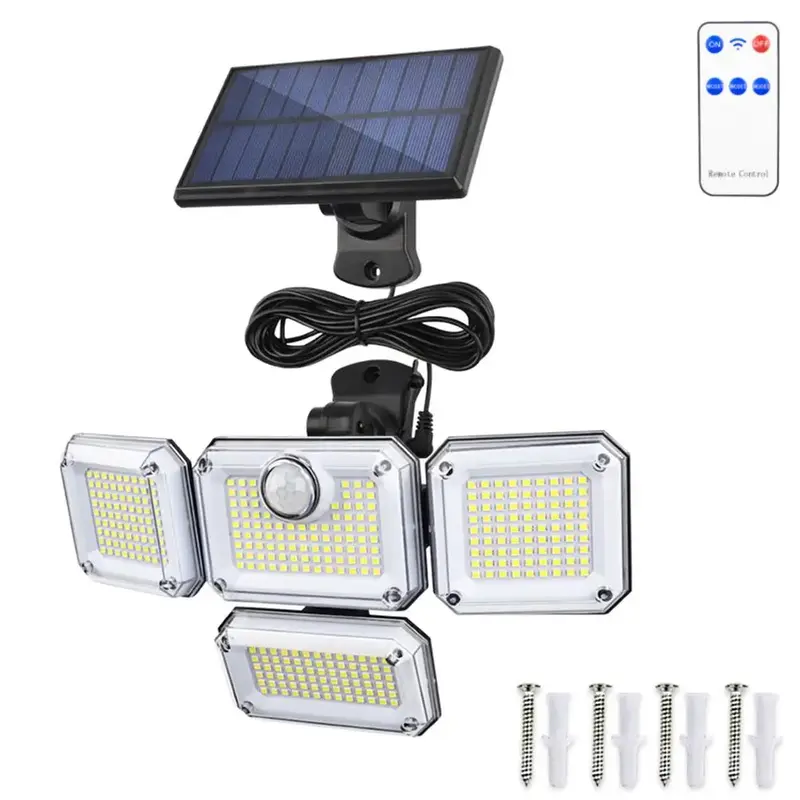 Outdoor Solar Light, LED PIR Motion Sensor Solar Light with 4 Adjustable Heads, Waterproof LED Light for Garden Patio Yard Fr...