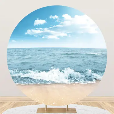 Aperturee Beach Sand Sea Blue Sky Summer Theme Birthday Backdrop | Happy Birthday Backdrop | Cake Smash Backdrop | Backdrop F...