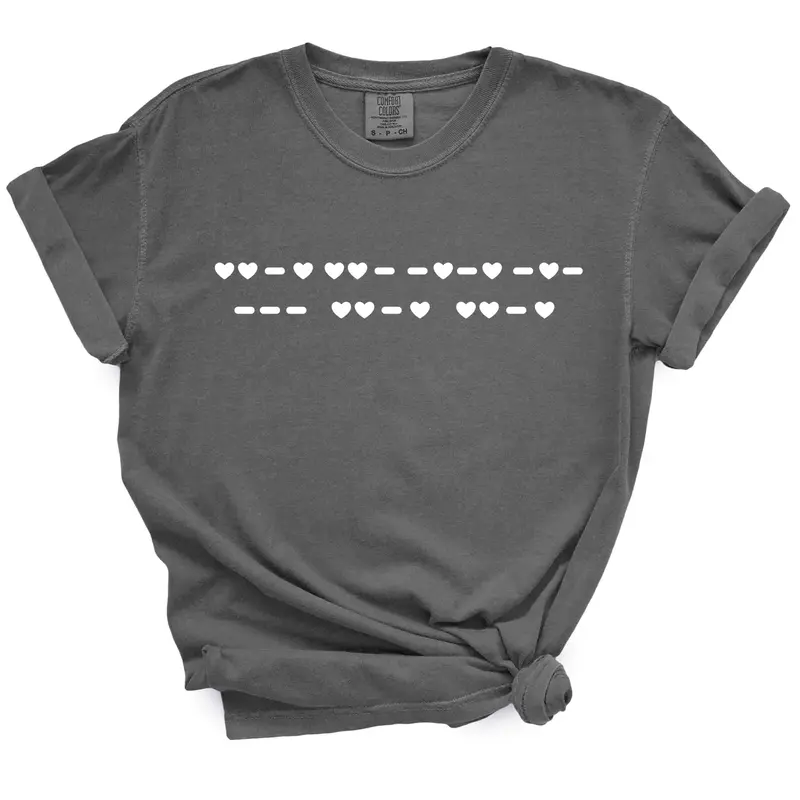 F*ck Off Morse Code TShirt For Women (Hearts)