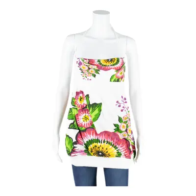 DESIGUAL Y2K Summer Tube Top White Floral Sleeveless Womens S