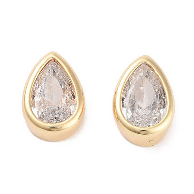 Brass Cubic Zirconia Beads