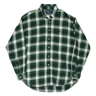 RALPH LAUREN Blaire Mens Shirt Green Check Long Sleeve L