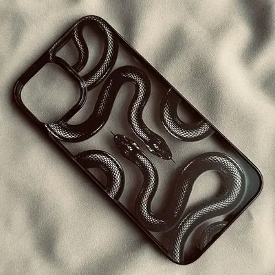 Snake Pattern Phone Case, 1 Count Personalized Chic Style Mobile Phone Case, Transparent Phone Cases For iPhone 11 12 13 14 P...