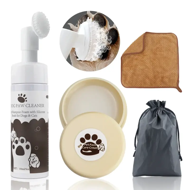 Dog Paw Cleaner, Dogaccessories, No-Rinse Paw Cleaner for Dogs & Cats (5 Oz), Paw Balm for Heal Dry Cracked Paws & Nose, Pet ...