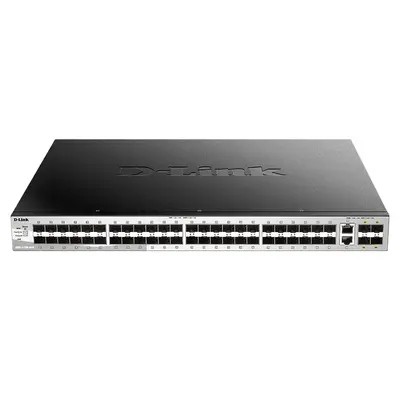 DGS-3130-54S D-Link DGS-3130 Series 48 x 1000Base-X SFP (mini-GBIC) and 2 x 10GBase-T RJ-45 and 4 x 10G SFP+ Ports Layer 3 Ma...