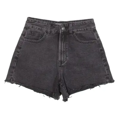 URBAN REVIVO Womens Denim Shorts Black UK 6 W26