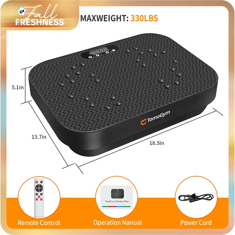 TomoGym Vibration Exercise Platform with 99 Levels, Large Vibrating Surface for Relaxing Tense Muscles and Promoting Blood Ci...