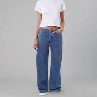 Women Adjustable Drawstring Low Rise Baggy Jeans Trendy Loose Fit Comfortable Denim Pants Streetwear Casual Cool Style