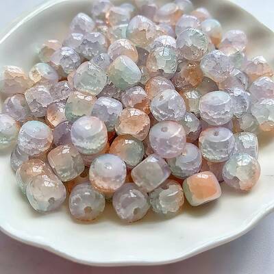 Transparent Crackle Glass Beads Strand
