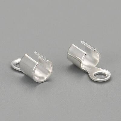 Silver Color Plated Brass Folding Crimp Ends