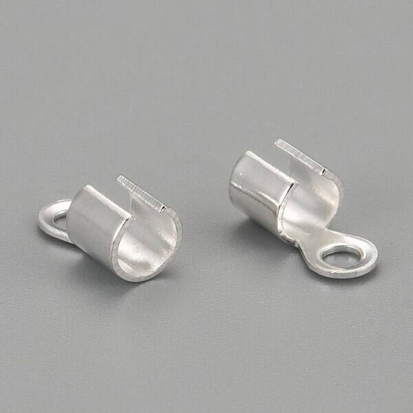 Silver Color Plated Brass Folding Crimp Ends