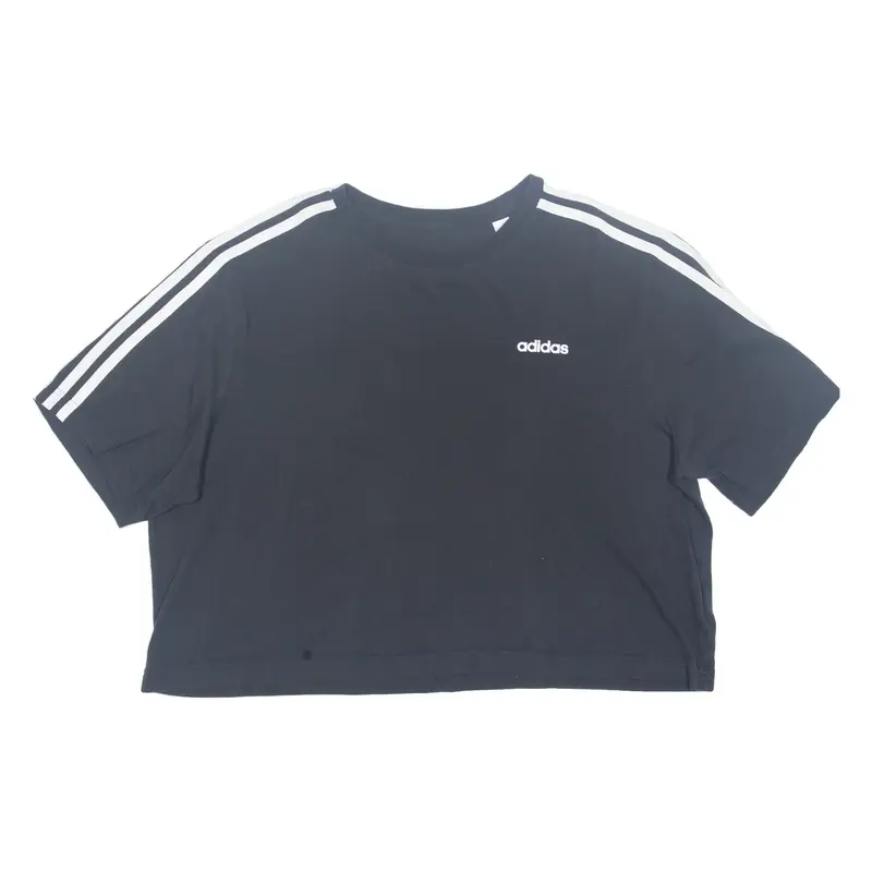 ADIDAS Cropped Womens T-Shirt Black XL