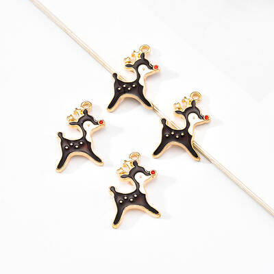 20Pcs Light Gold Alloy Enamel Pendants