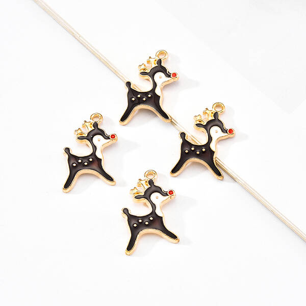 20Pcs Light Gold Alloy Enamel Pendants