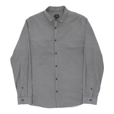 Armani Exchange Patterned Shirt - XL Black & White Cotton