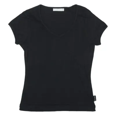 CHAMPION T-Shirt Black V-Neck Short Sleeve Girls L