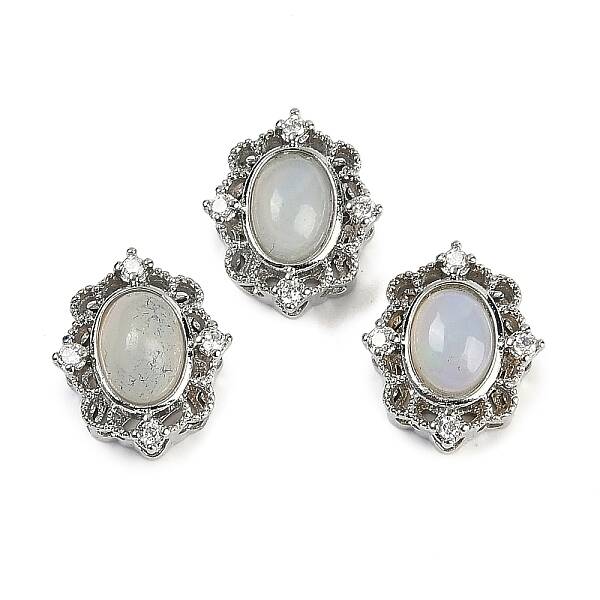 Brass Pave Natural White African Opal Multi-Strand Links
