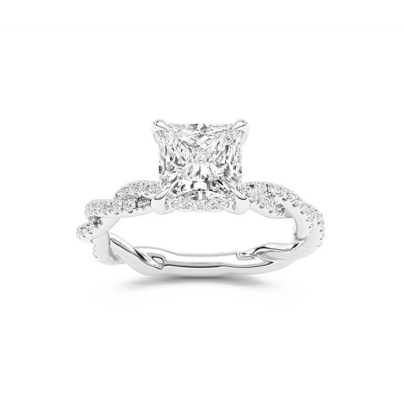 ChiraTan Princess Cut Lab Grown Diamond Engagement Ring | 14K White Gold 1 7/8 CT. TW.
