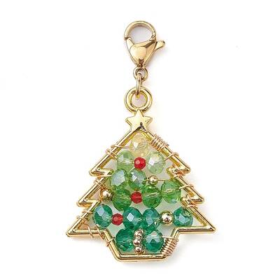 Christmas Tree Glass & Alloy Pendant Decorations