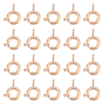 Ion Plating(IP) 20Pcs 304 Stainless Steel Smooth Surface Spring Ring Clasps
