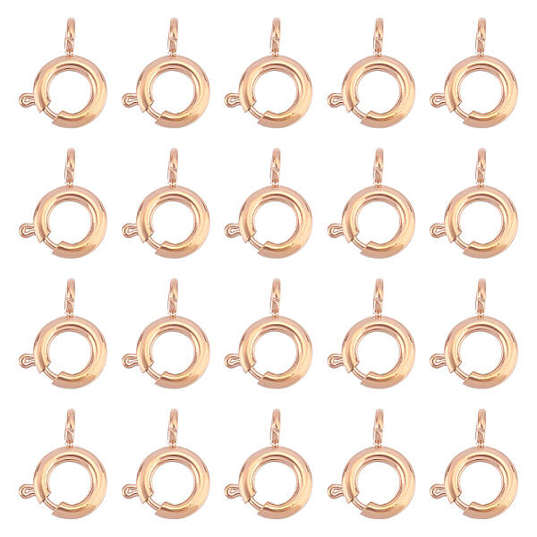 Ion Plating(IP) 20Pcs 304 Stainless Steel Smooth Surface Spring Ring Clasps