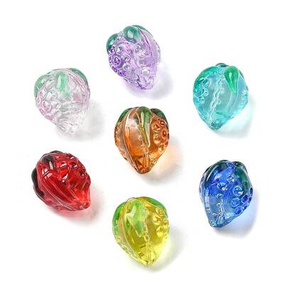 Handmade Lampwork Enamel Beads Strawberry