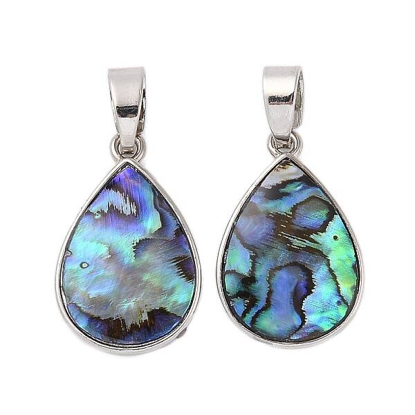 Rack Plating Natural Paua Shell Pendants