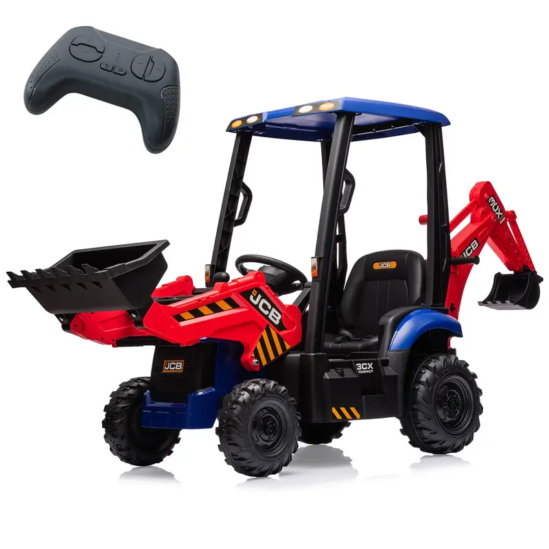 Garvee Ride - P Series: 4-in-1 Ride-On Tractor for Kids: Excavator, Bulldozer, Removable Tent, 12V Battery, Remote Control, F...